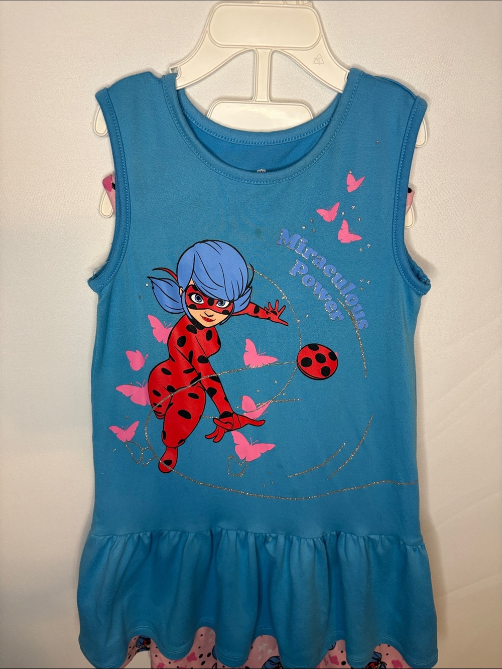 (2) Blue and a Pink Kids Miraculous Ladybug Sleeveless Dress XS 4/5